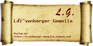 Lövenberger Gemella névjegykártya